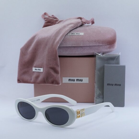 Final Price! Miu Miu MU06ZS 1425S0 White Grey Sunglasses main image 5
